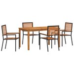 vidaXL Ensemble de salle à manger pour jardin 5 Pièces Noir