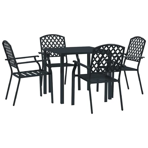 vidaXL Chaises d'extérieur lot de 4 design maillé acier anthracite