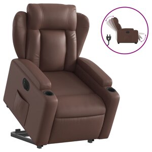 vidaXL Fauteuil inclinable électrique marron similicuir