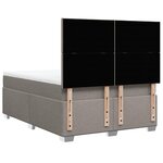 vidaXL Sommier à lattes de lit avec matelas Taupe 140x200 cm Tissu