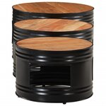 vidaXL Tables de bar forme tambour 3 Pièces bois massif d'acacia