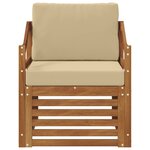 vidaXL Canapé d’extérieur Bois d'acacia massif et polyester Naturel