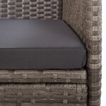 vidaXL Ensemble à manger de jardin 11Pièces avec coussins gris poly rotin