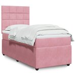 vidaXL Sommier à lattes de lit avec matelas Rose 100x200 cm Velours
