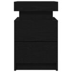 vidaXL Cabinet de chevet avec tiroir 2 Pièces Chêne noir 35 x 39 x 55 cm