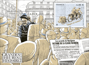 Bloc 2 timbres - Les grandes heures de l'Histoire de France - 2026 - Lettre internationale