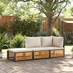 vidaXL Salon de jardin avec coussins 3 Pièces bois massif d'acacia