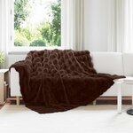 vidaXL Couverture en Fourrure de Lapin Synthétique Olite Camel