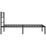 vidaXL Cadre de lit métal avec tête de lit noir 75x190 cm