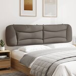 vidaXL Coussin de tête de lit taupe 200 cm tissu