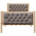 vidaXL Cadre de lit avec tête de lit Taupe 90 x 190 cm Pin massif