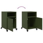 vidaXL Table de chevet vert olive 36x39x59 cm acier
