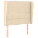 vidaXL Tête de lit avec oreilles Crème 93x23x118/128 cm Tissu