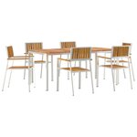 Ensemble de salle à manger de jardin 7 pièces en bois massif d'acacia vidaXL