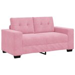 vidaXL Canapé 3 Pièces Rose Tissu en lin mélangé