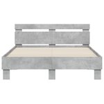 vidaXL Cadre de lit avec LED sans matelas gris béton 120x200 cm