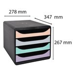 Exacompta Set de tiroirs de bureau Big-Box Aquarel avec 4 tiroirs