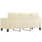 vidaXL Canapé à 3 places Crème 180 cm Similicuir