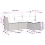 vidaXL Salon de jardin avec coussins 4 Pièces beige résine tressée