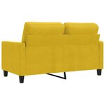 vidaXL Canapé à 2 places Jaune 120 cm Velours
