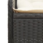 vidaXL Salon de jardin 6 Pièces avec coussins Noir Résine tressée
