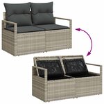 vidaXL Ensemble de canapé de jardin avec coussin 8 Pièces Gris clair