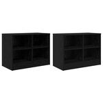 vidaXL Armoire de lit avec étagère 2 Pièces Chêne noir 66 x 33 x 48 cm
