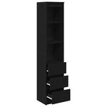 vidaXL Buffet haut chêne noir 37 5x35x180 cm bois d'ingénierie
