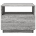 vidaXL Table basse avec lumières LED sonoma gris 50x49x40 cm