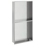 vidaXL Niche de douche argenté brossé 32x62x9 cm acier inoxydable