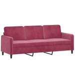 vidaXL Ensemble de canapés 2 Pièces avec coussins rouge bordeaux velours