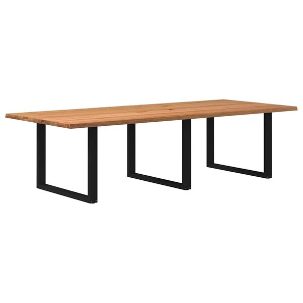 vidaXL Table à manger marron clair bois de chêne massif rectangulaire