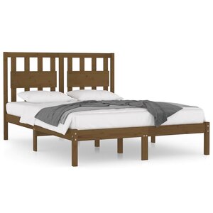 vidaXL Cadre de lit sans matelas marron miel bois massif 200x200 cm