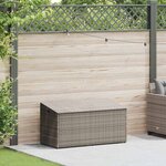 vidaXL Coffre de rangement de jardin Gris 110 x 50 x 58 cm Résine tressée