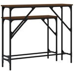 vidaXL Tables console 2 Pièces chêne marron bois d'ingénierie