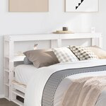 vidaXL Tête de lit avec étagères blanc 120 cm bois massif de pin