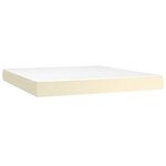 vidaXL Sommier à lattes de lit matelas LED Crème 160x200 cm Similicuir