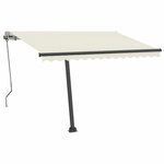vidaXL Auvent automatique avec capteur de vent et LED 300x250 cm Crème