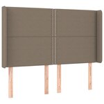 vidaXL Sommier à lattes de lit matelas et LED Taupe 140x200 cm Tissu