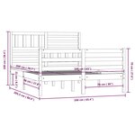 vidaXL Cadre de lit Blanc Bois massif 160x200 cm