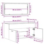 vidaXL Armoire de salle de bain avec miroir chêne artisanal