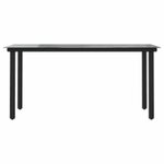 vidaXL Ensemble à manger de jardin et coussins 5 Pièces noir rotin verre