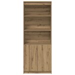 vidaXL Buffet haut chêne artisanal 70x35x180 cm bois d'ingénierie