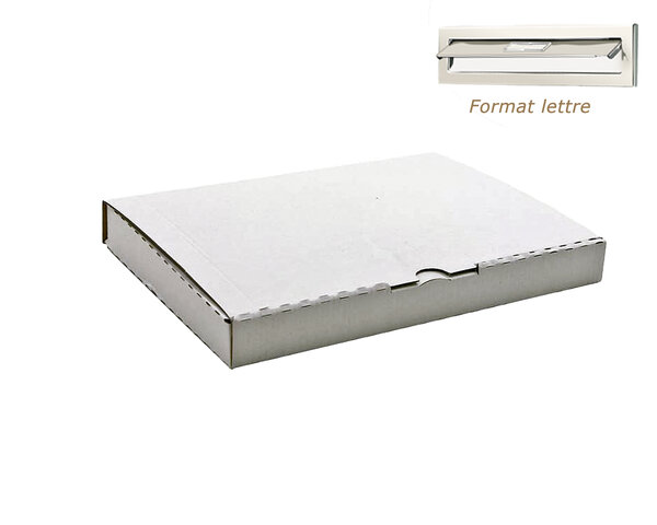 Lot de 5 boîtes postales carton plate 255x190x30. Coloris Blanc