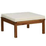vidaXL Salon de jardin 3 Pièces avec coussins blanc crème Bois d'acacia