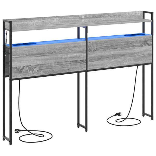 vidaXL Tête de lit avec étagère Sonoma gris 135 cm Bois d'ingénierie
