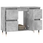 vidaXL Armoire salle de bain gris béton 80x33x60cm bois d'ingénierie