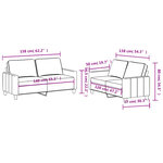 vidaXL Ensemble de canapés 2 Pièces avec coussins Gris foncé Tissu