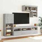 vidaXL Unités murales TV avec LED 6 Pièces gris sonoma bois d'ingénierie