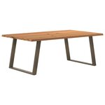 vidaXL Table à manger et bord naturel bois massif chêne rectangulaire